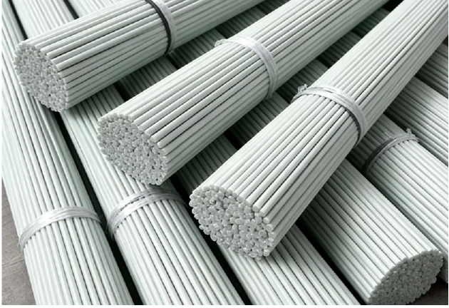 Smooth fiberglass agricultural rod surface and diameter detail