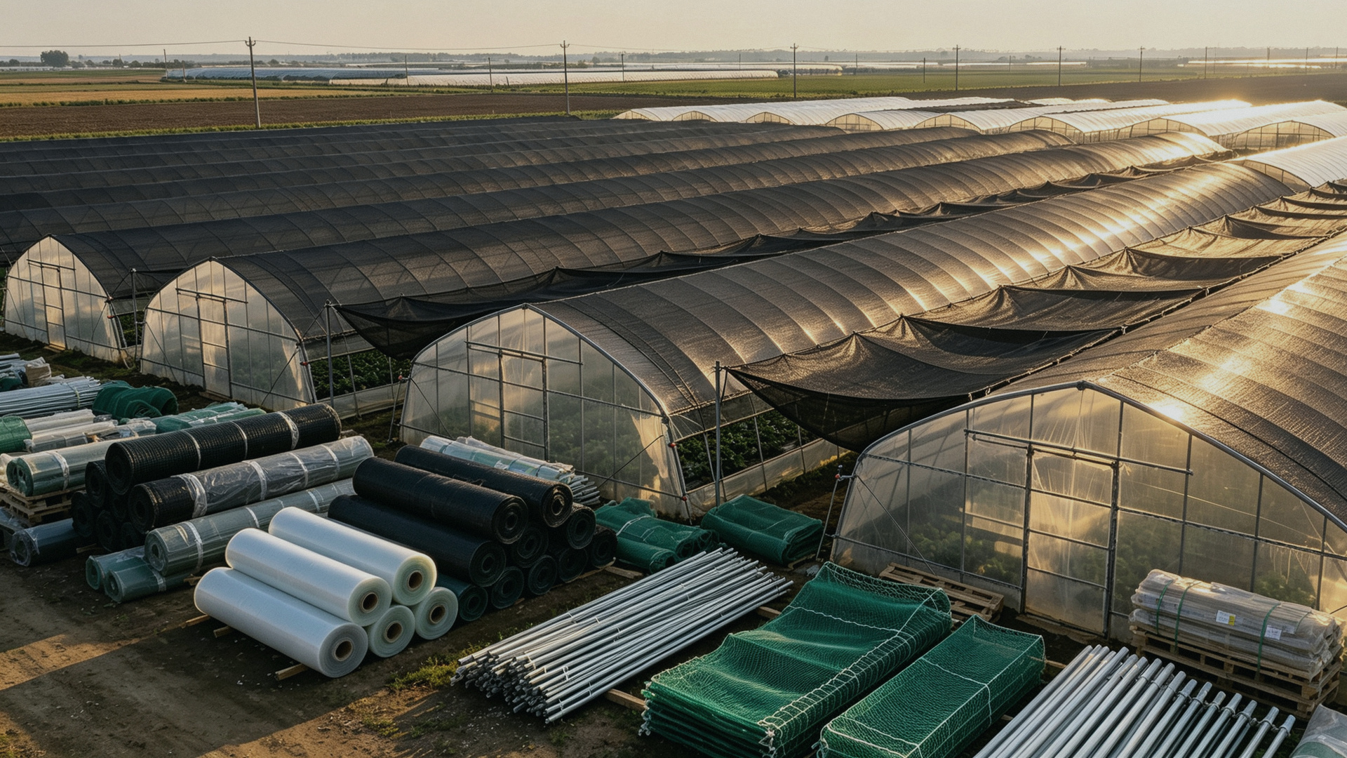Commercial greenhouse film, shade netting and agricultural materials prepared for protected cultivation projects