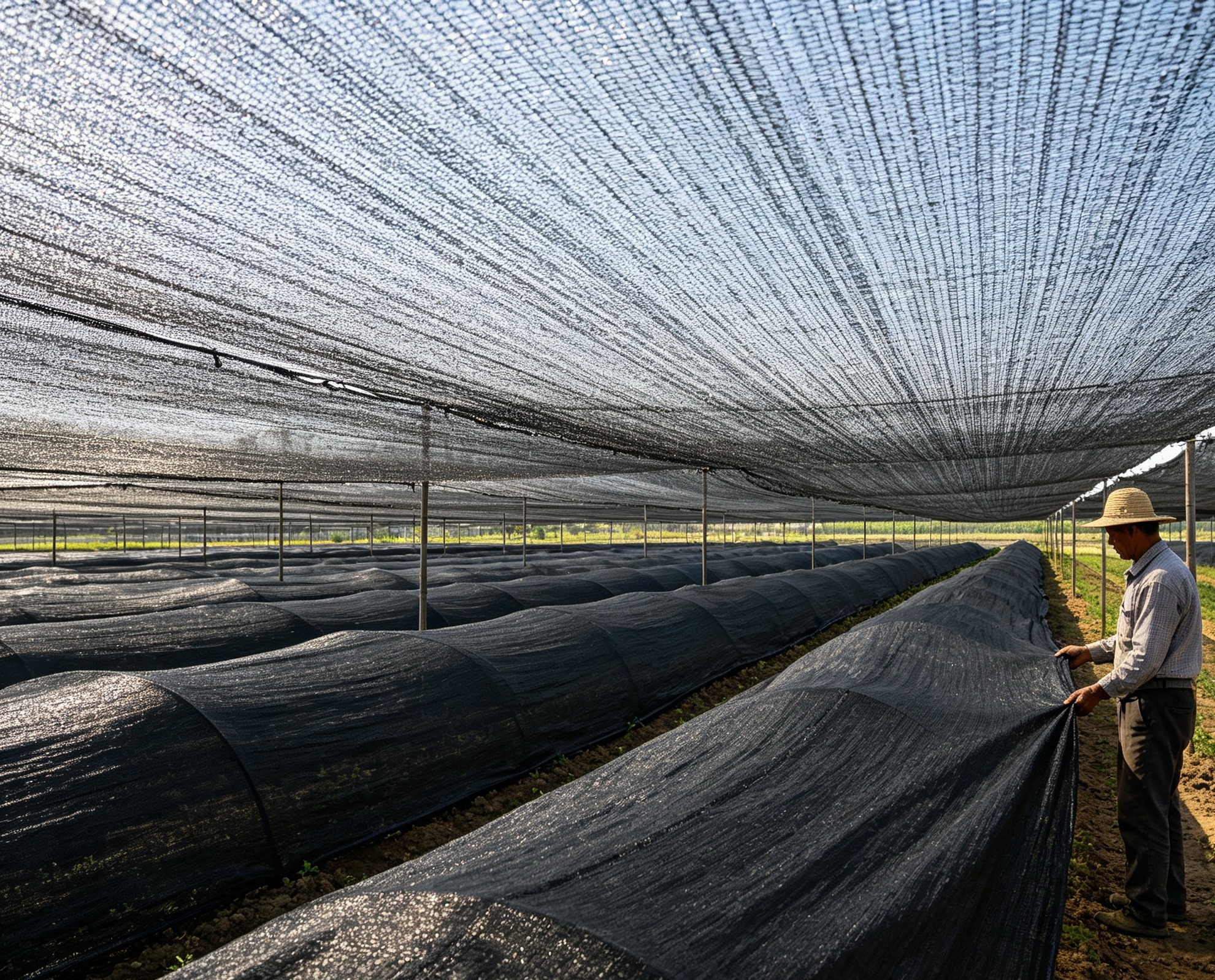 HDPE shade net mesh material close-up